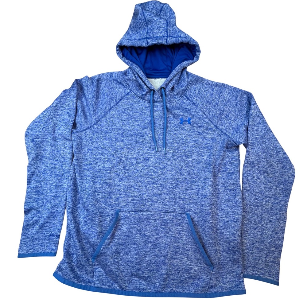 Under Armour ColdGear Hoodie Medium Blue Space Dye Thumb Holes